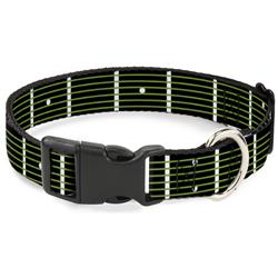 Plastic Clip Collar - Guitar Neck Black/White/Lime Green