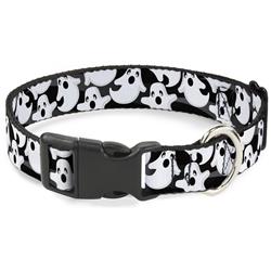 Plastic Clip Collar - Ghosts Scattered Black/White