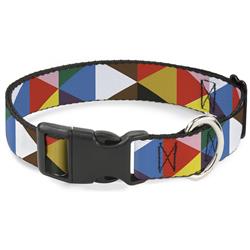 Plastic Clip Collar - Geometric Triangle Blocks Multi Color
