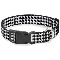 Plastic Clip Collar - Houndstooth Black/White