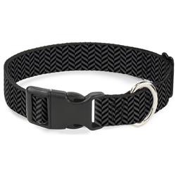 Plastic Clip Collar - Herringbone Black/Gray