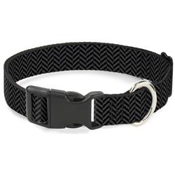 Plastic Clip Collar - Herringbone Jagged Black/Gray