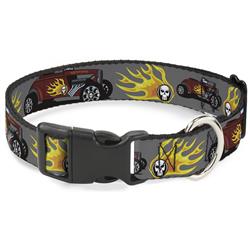 Plastic Clip Collar - Hot Rod w/Flame Skull