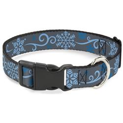 Plastic Clip Collar - Holiday Snowflakes Gray/Blue