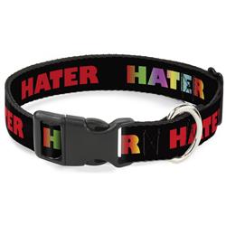 Plastic Clip Collar - HATER Black/Red/Rainbow Fade