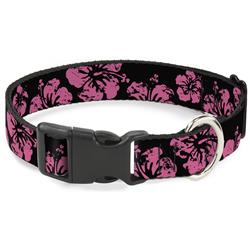 Plastic Clip Collar - Hibiscus Weathered Black/Pink