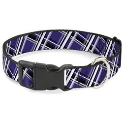Plastic Clip Collar - Houndstooth Gray/Purple/White