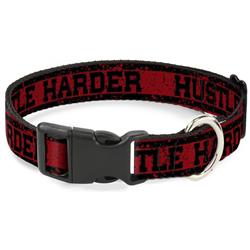 Plastic Clip Collar - HUSTLE HARDER/Stripes Weathered Red/Black