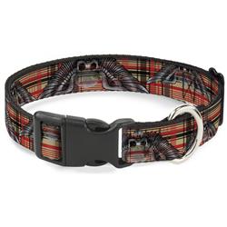 Plastic Clip Collar - Irish Skulls/Plaid