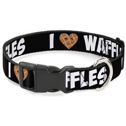 Plastic Clip Collar - I Heart Waffles Text