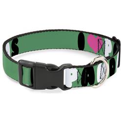 Plastic Clip Collar - I "Heart" PANDAS Green/White/Black/Pink