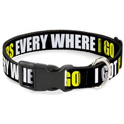 Plastic Clip Collar - I GOT HATERS EVERYWHERE Black/White/Yellow