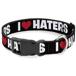 Plastic Clip Collar - I "Heart" HATERS Black/White/Red