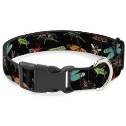 Plastic Clip Collar - Insects Scattered CLOSE-UP Black