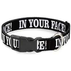 Plastic Clip Collar - IN YOUR FACE Black/White