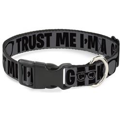 Plastic Clip Collar - I'M A GEEK/Glasses Gray/Black