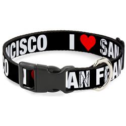 Plastic Clip Collar - I "HEART" SAN FRANCISCO Black/White/Red