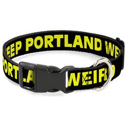 Plastic Clip Collar - KEEP PORTLAND WEIRD Black/Yellow