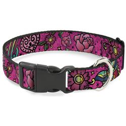 Plastic Clip Collar - Love Kills Pink