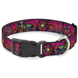 Plastic Clip Collar - Love Kills CLOSE-UP Pink