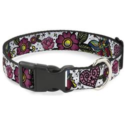 Plastic Clip Collar - Love Kills CLOSE-UP White