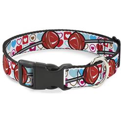 Plastic Clip Collar - Lollipop Hearts White