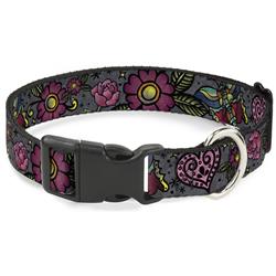 Plastic Clip Collar - Love Kills CLOSE-UP Gray
