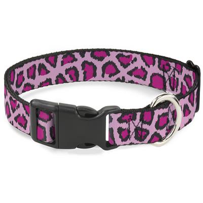 Plastic Clip Collar - Leopard CLOSE-UP Pink