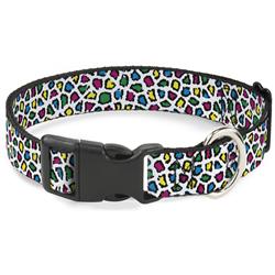 Plastic Clip Collar - Leopard White/Multi Color