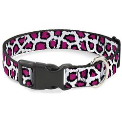 Plastic Clip Collar - Leopard White/Fuchsia