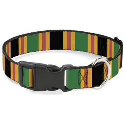 Plastic Clip Collar - Lines Black/Gold/Pink/Green