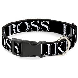 Plastic Clip Collar - LIKE A BOSS2 Black/Red