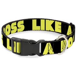 Plastic Clip Collar - LIKE A BOSS Black/Yellow