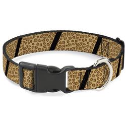 Plastic Clip Collar - Leopard Brown/Black Slash