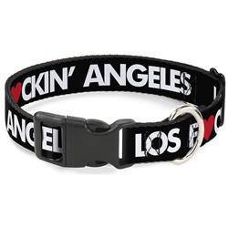 Plastic Clip Collar - LOS F*CKIN' ANGELES Heart Black/White/Red