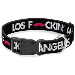 Plastic Clip Collar - LOS F*CKIN' ANGELES Mustache Black/White/Pink