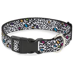 Plastic Clip Collar - Leopard White/Black/Multi Color