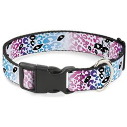 Plastic Clip Collar - Leopard White/Pinks/Blues/Black