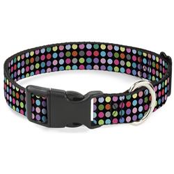 Plastic Clip Collar - Mini Polka Dots Black/Multi Color