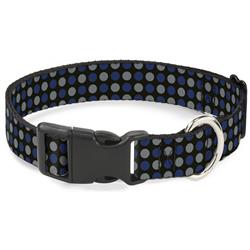 Plastic Clip Collar - Mini Polka Dots Black/Blue/Gray
