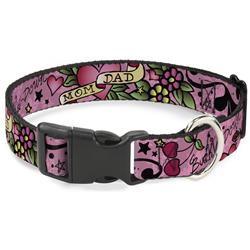 Plastic Clip Collar - Mom & Dad Pink