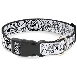 Plastic Clip Collar - Mom & Dad Black/White