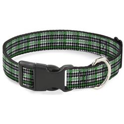 Plastic Clip Collar - Mini Houndstooth Green/Black/Gray