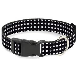 Plastic Clip Collar - Micro Polka Dots Black/White