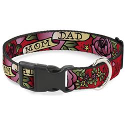 Plastic Clip Collar - Mom & Dad Red