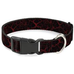Plastic Clip Collar - Marble Black/Red