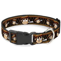 Plastic Clip Collar - Multi Smoking Monkey Argyle Brown