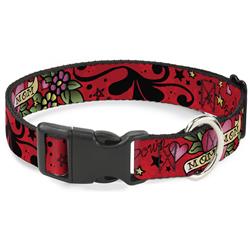 Plastic Clip Collar - Mom & Mom Red