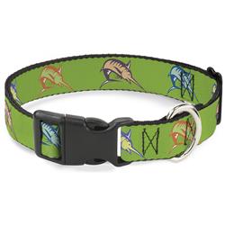 Plastic Clip Collar - Marlin Green/Multi Color