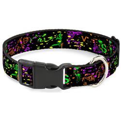 Plastic Clip Collar - Nautical Star Splatter Black/Neon